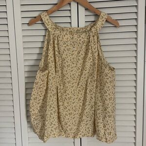 Floral Yellow Sleeveless Top